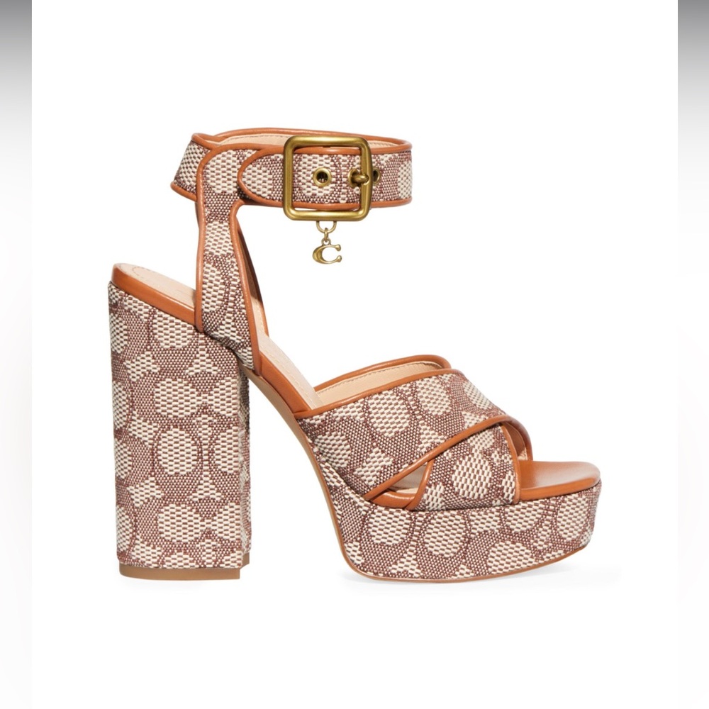 Coach Nelly Sandal In Signature Jacquard